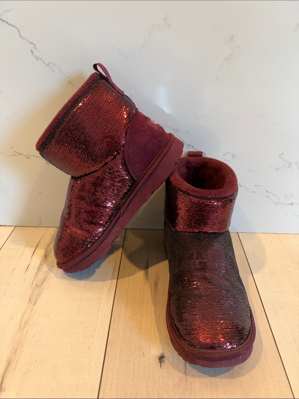 Kids Burgundy Mirrorball Uggs